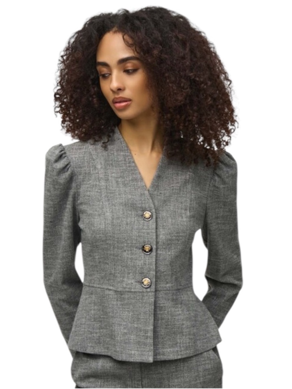 Joseph Ribkoff NWT Gray Structured Puff Sleeve Blazer Size 10 Made in Canada NEW